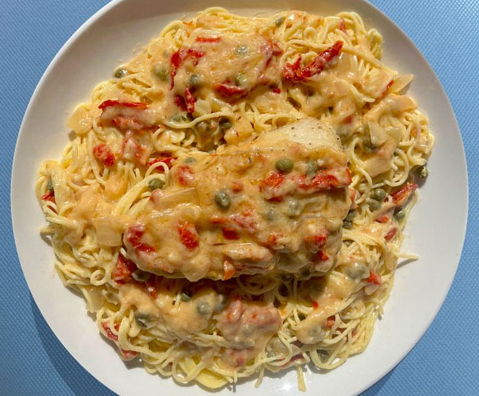 #7 Chilean Sea Bass Piccata over Angel Hair Pasta