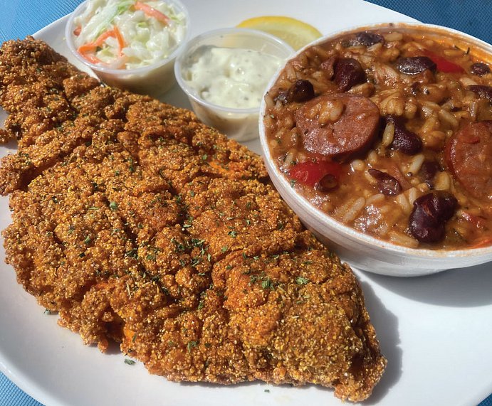 #3 Southern Style Catfish with Red Beans n' Rice