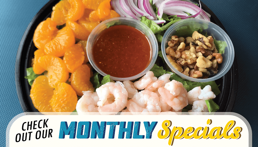 shrimp, orange, walnut salad
